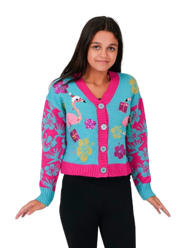 Flamingo Frenzy Holiday Gifts Cardigan
