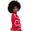 Button Front Chenille Heart Cardigan - Image 2
