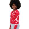 Button Front Chenille Heart Cardigan - Image 3