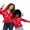 Button Front Chenille Heart Cardigan - Image 4