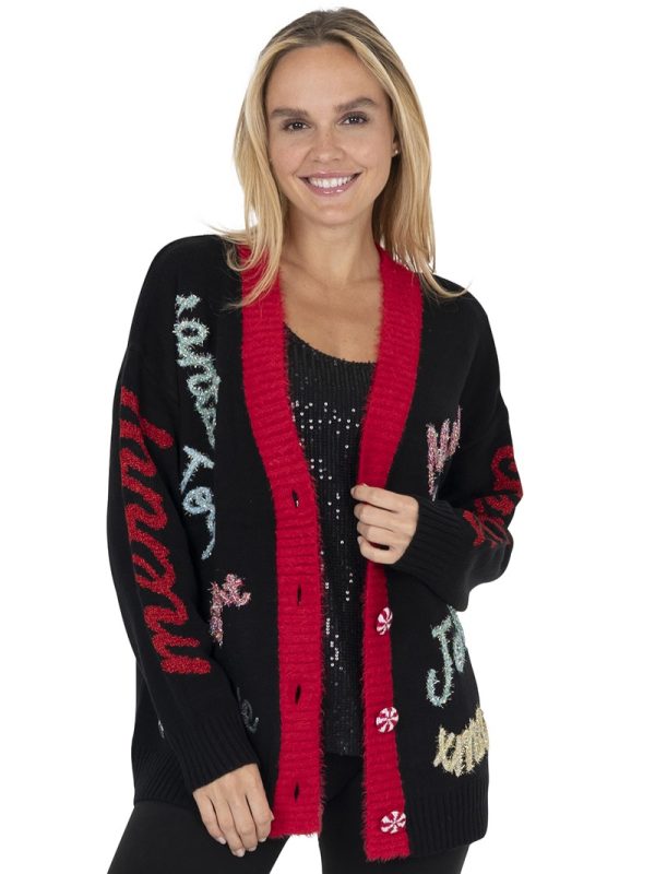 Holly Jolly Long Christmas Cardigan for Women