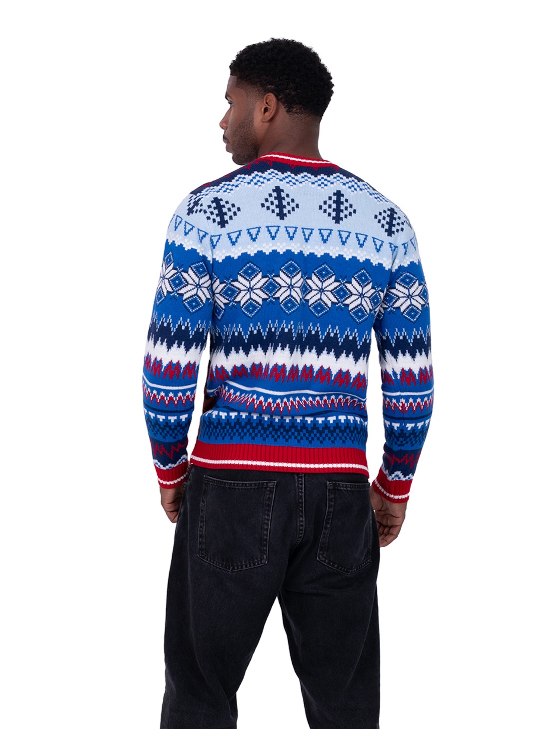 Seasons Greeting Cow Pullover Sweater with Drink Pocket - Image 2