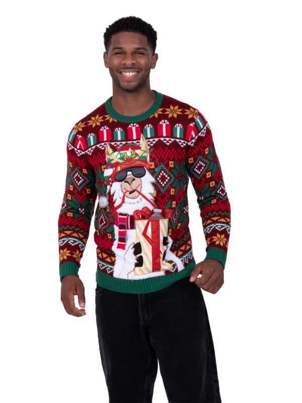 Llama Giftwrap Pullover Sweater with Drink Pocket