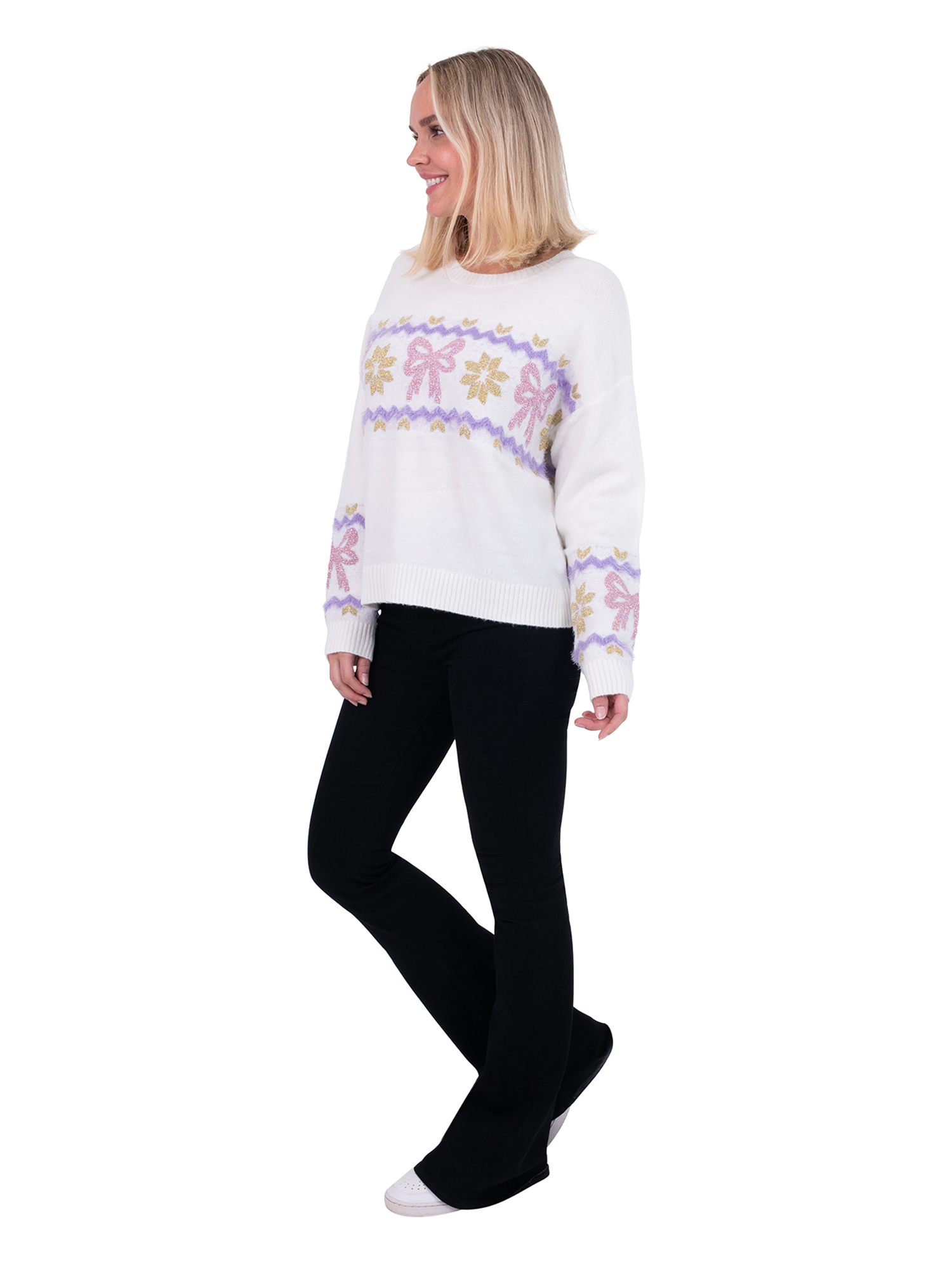 Bows Long Sleeve Crewneck Sweater - Image 3