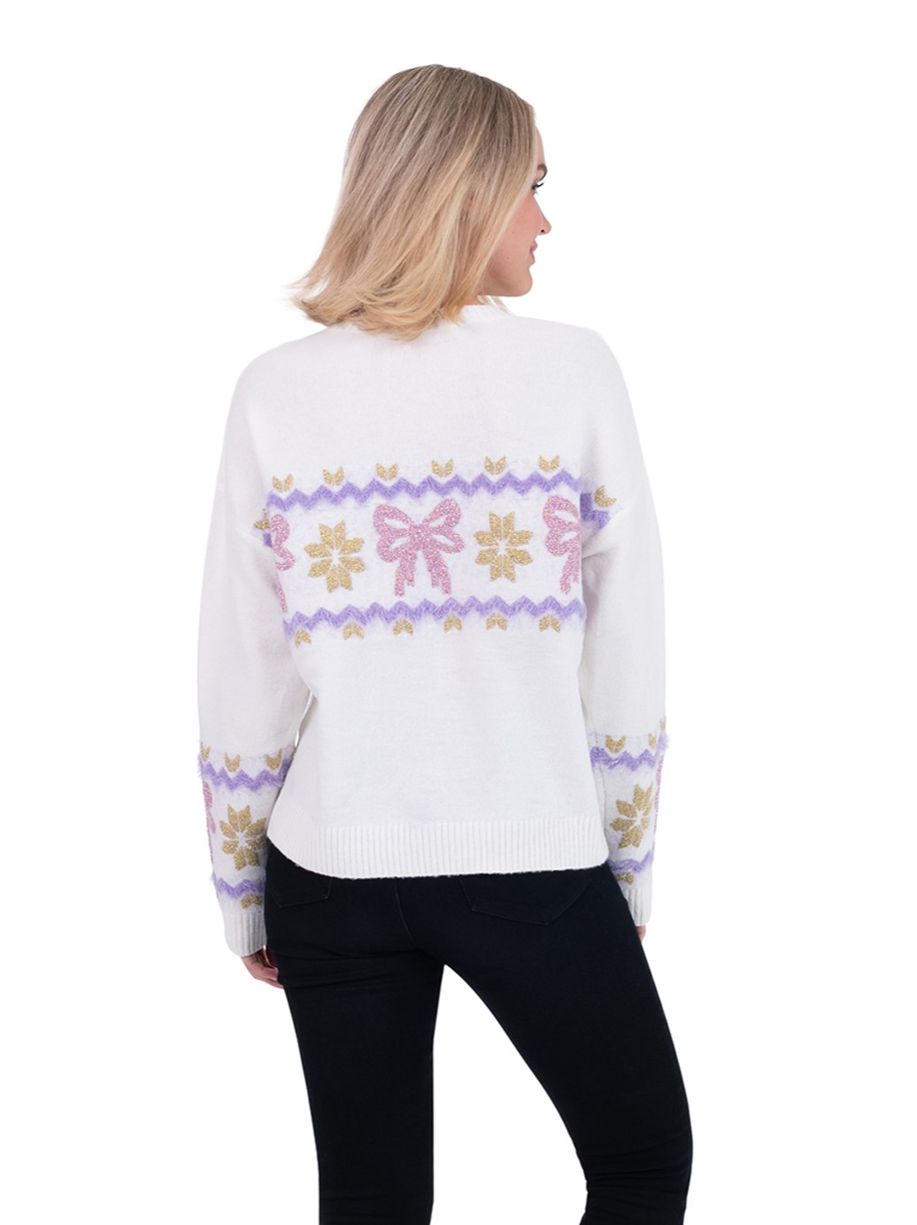 Bows Long Sleeve Crewneck Sweater - Image 2