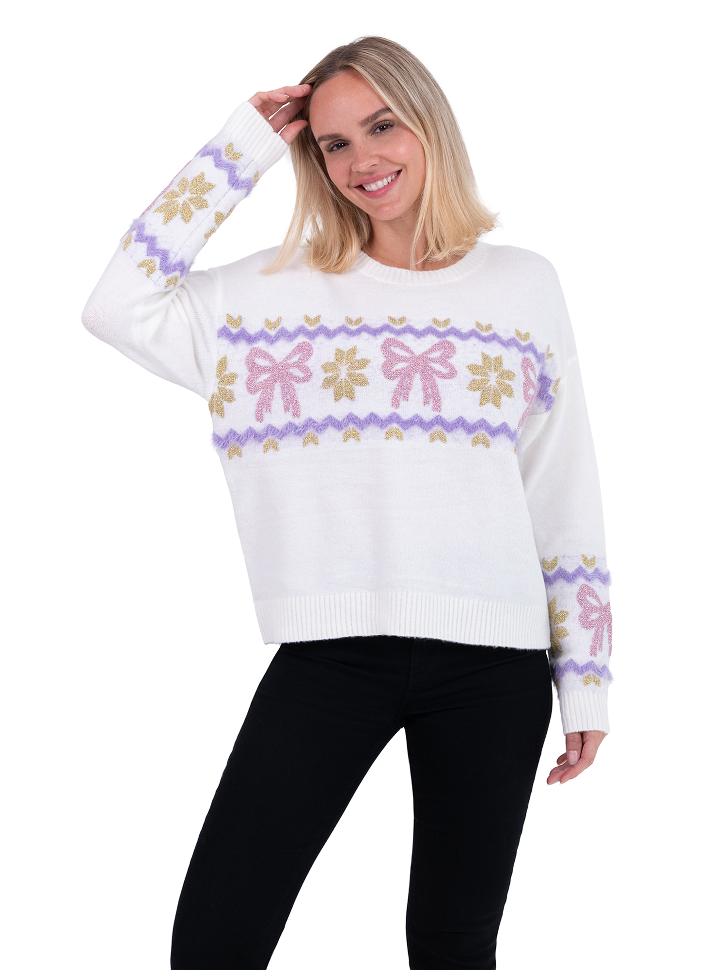 Bows Long Sleeve Crewneck Sweater - Image 4