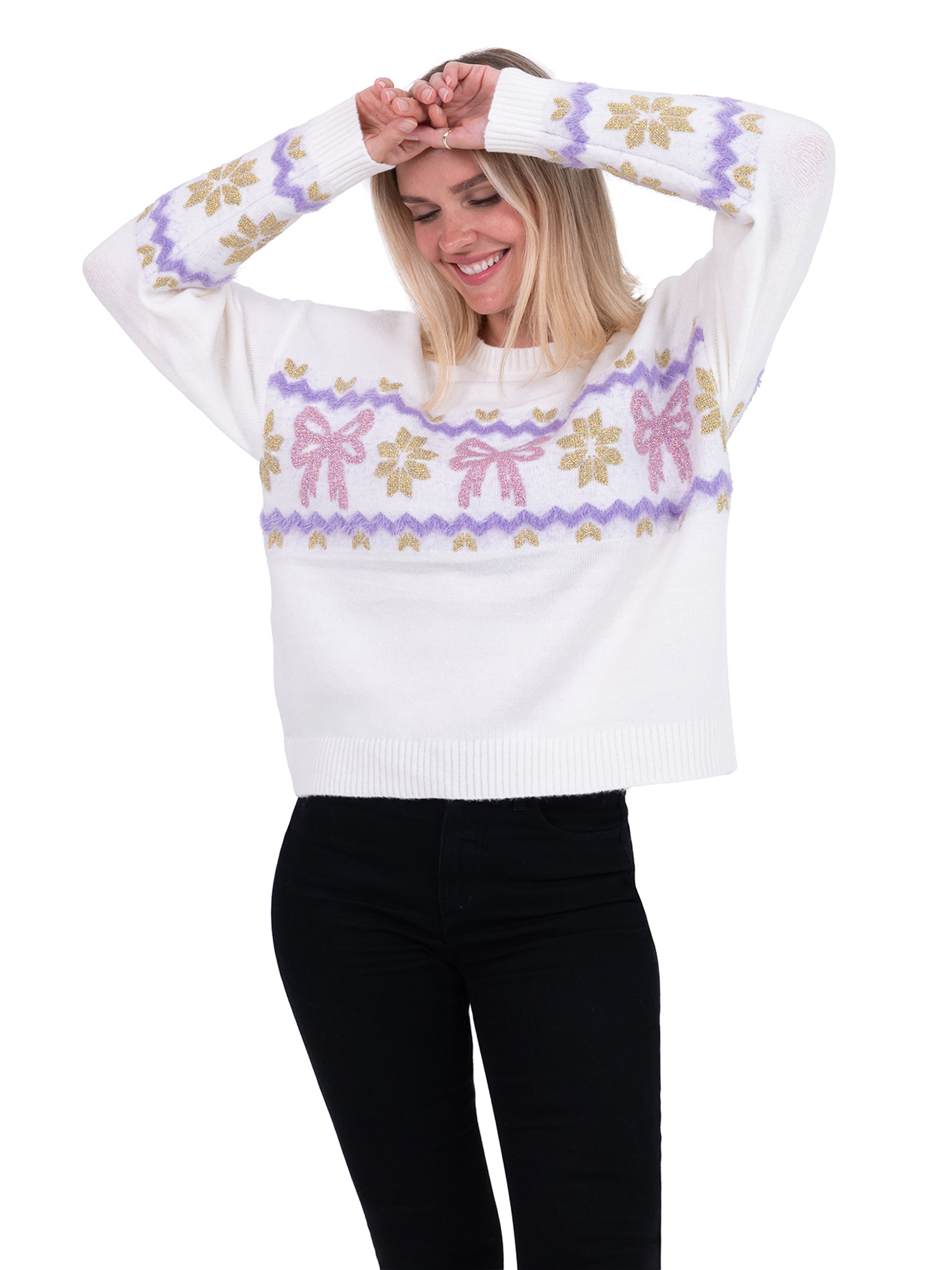 Bows Long Sleeve Crewneck Sweater - Image 5