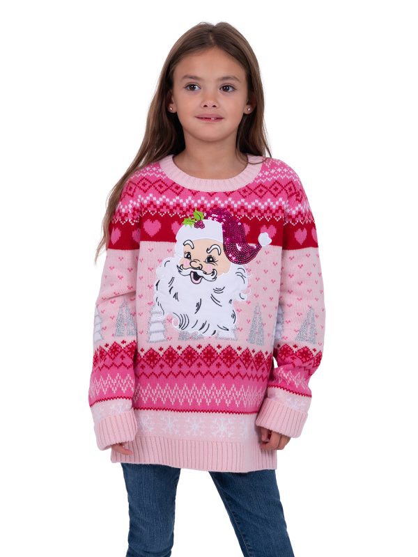 Santa Long Sleeve Crewneck Christmas Sweater