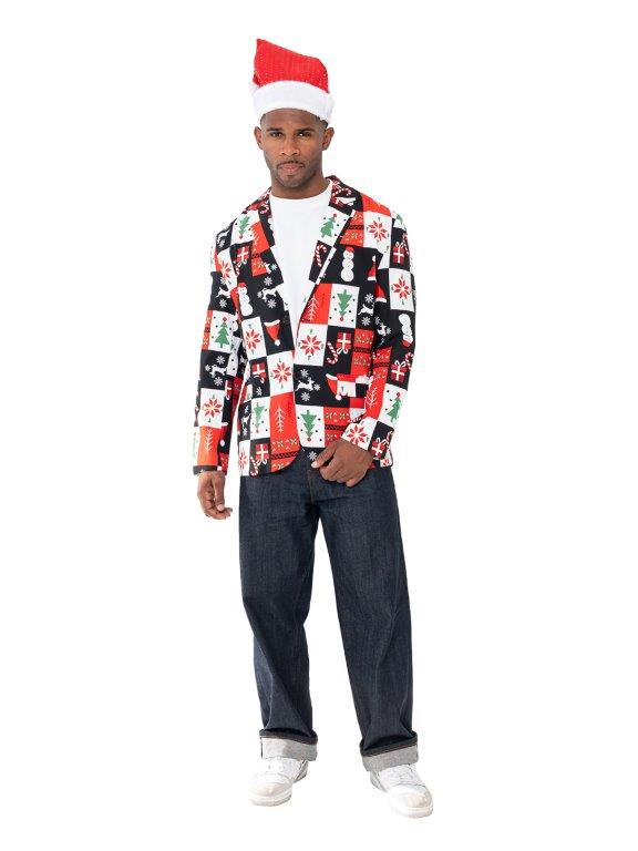 Allover Print Christmas Blazer Jacket