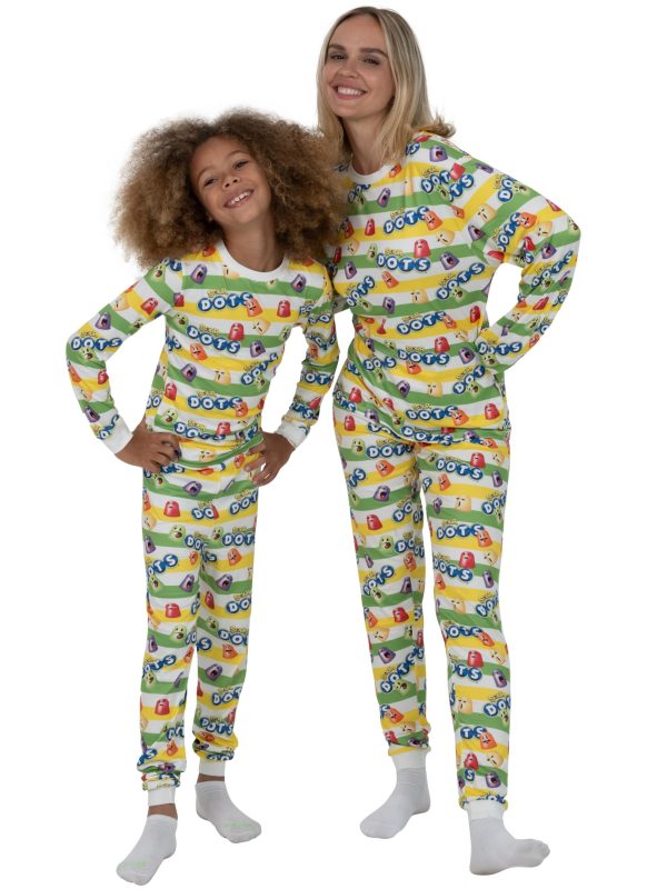 Major Cuddles featuring Sour Dots Unisex Kids Long Sleeve Top and Pant Family Pajama Set