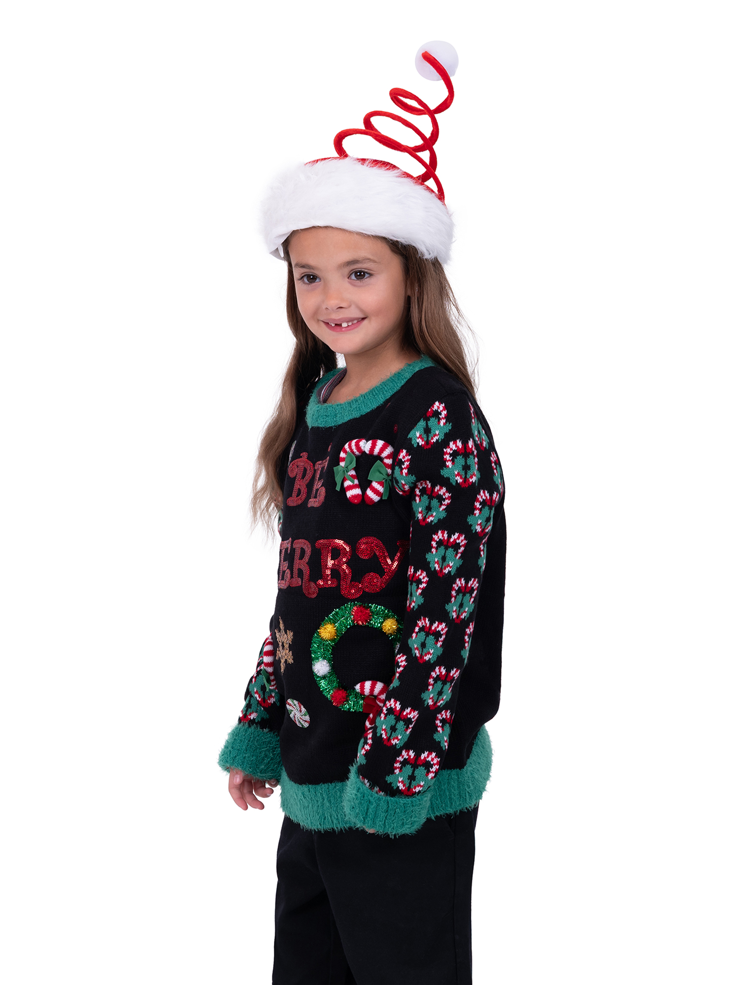 Be Merry Long Sleeve Crewneck Christmas Sweater - Image 5