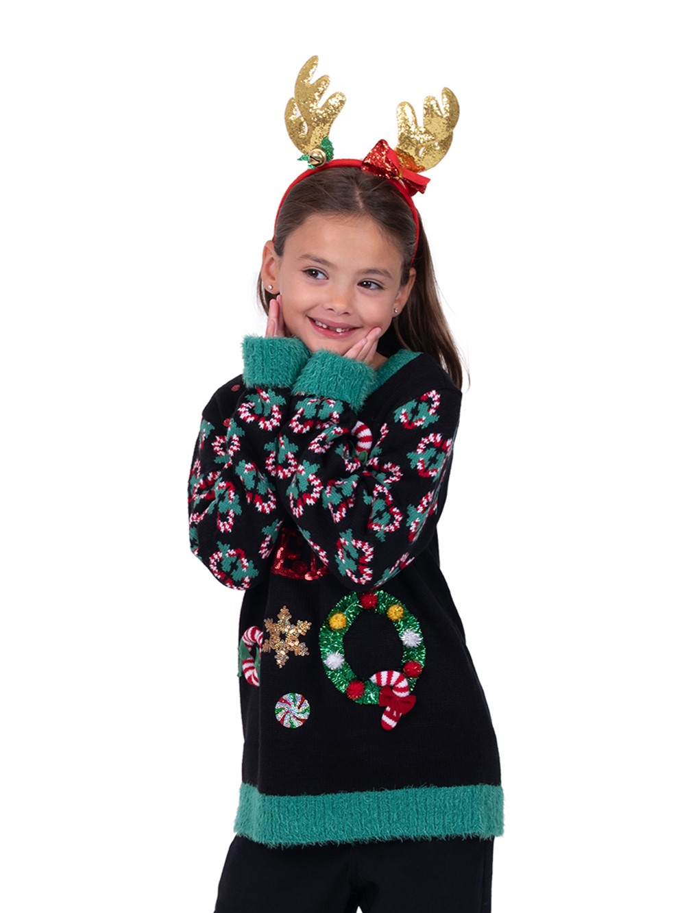 Be Merry Long Sleeve Crewneck Christmas Sweater - Image 3