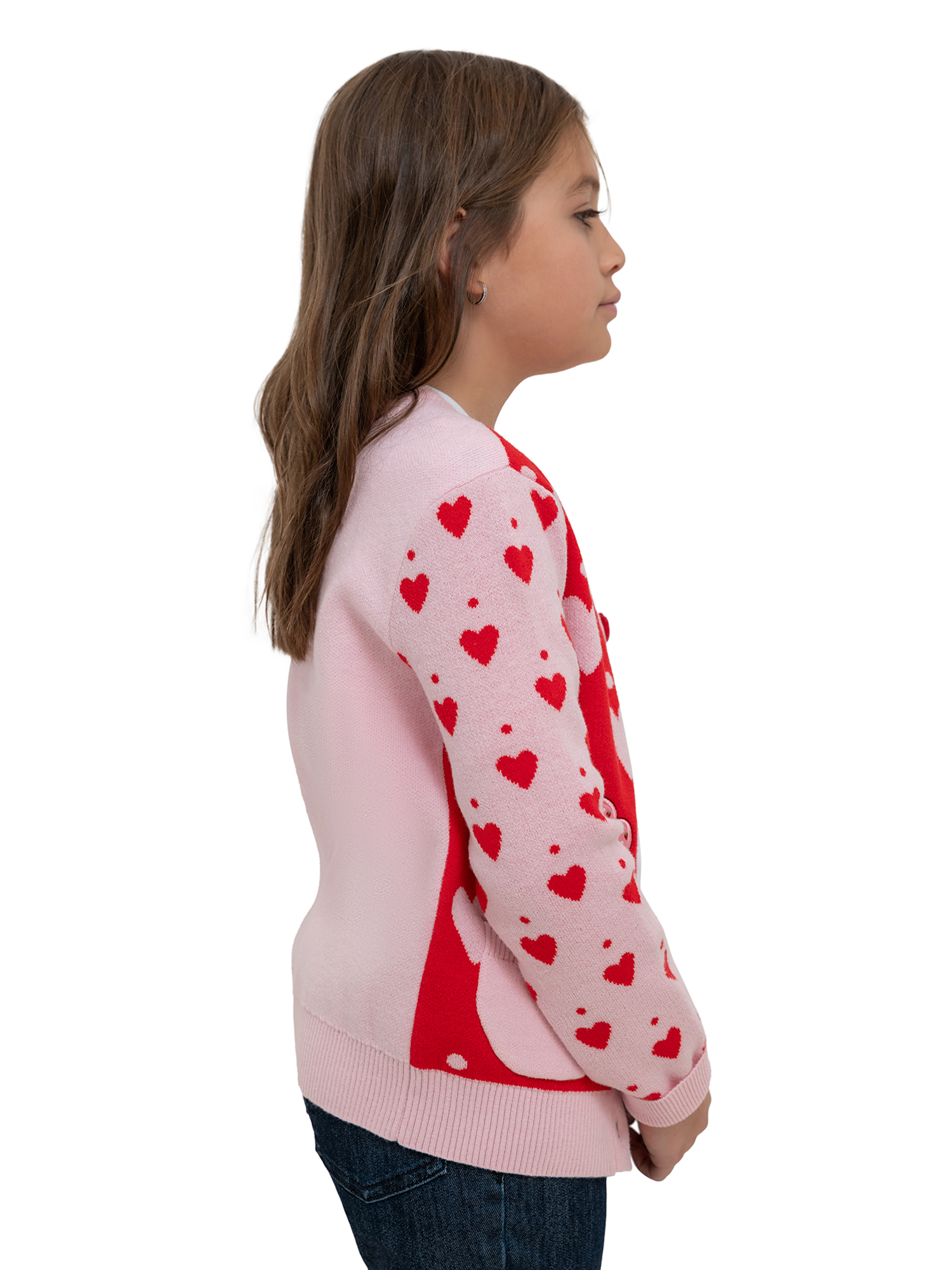 Strawberry Shortcake Button Front Crewneck Long Sleeve Cardigan with Front Pocket - Image 4