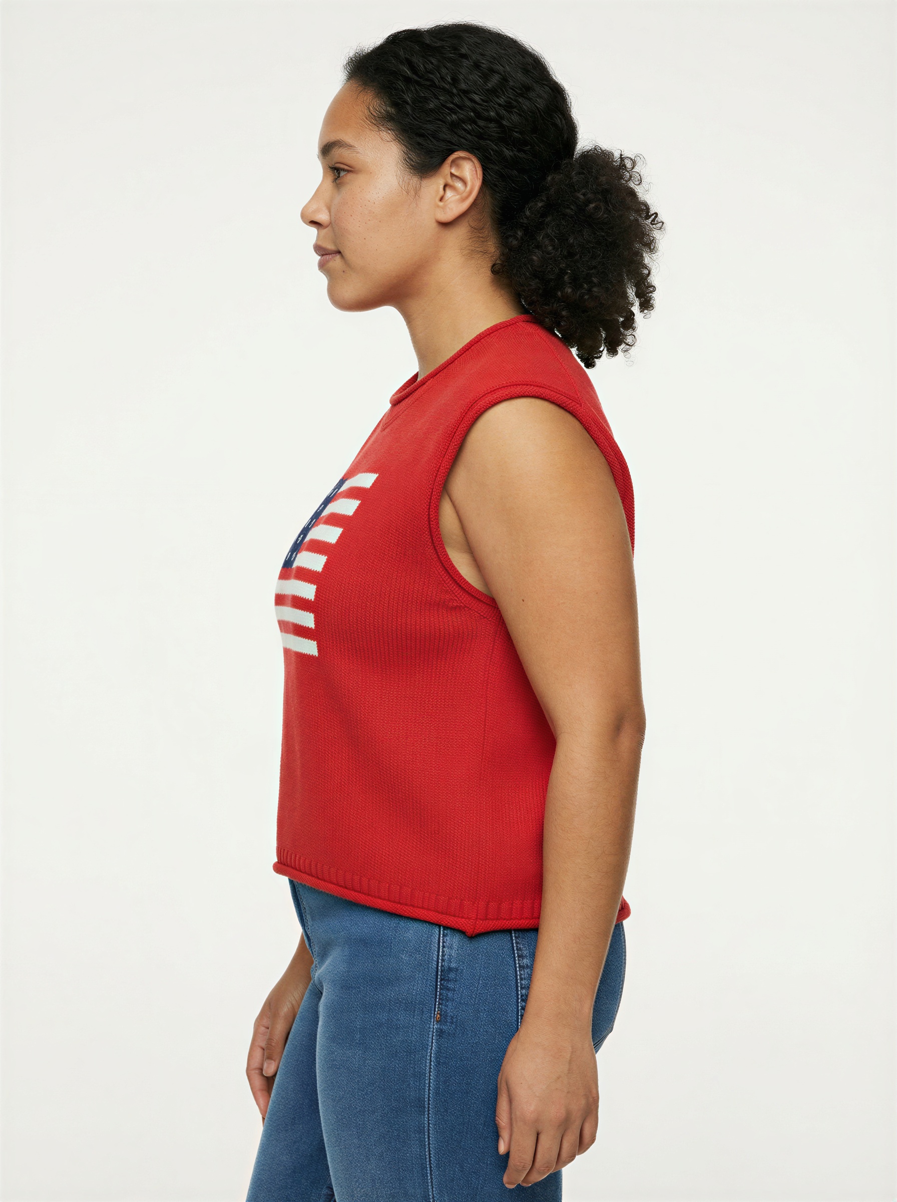 American Flag Sweater Vest for Women - Image 3