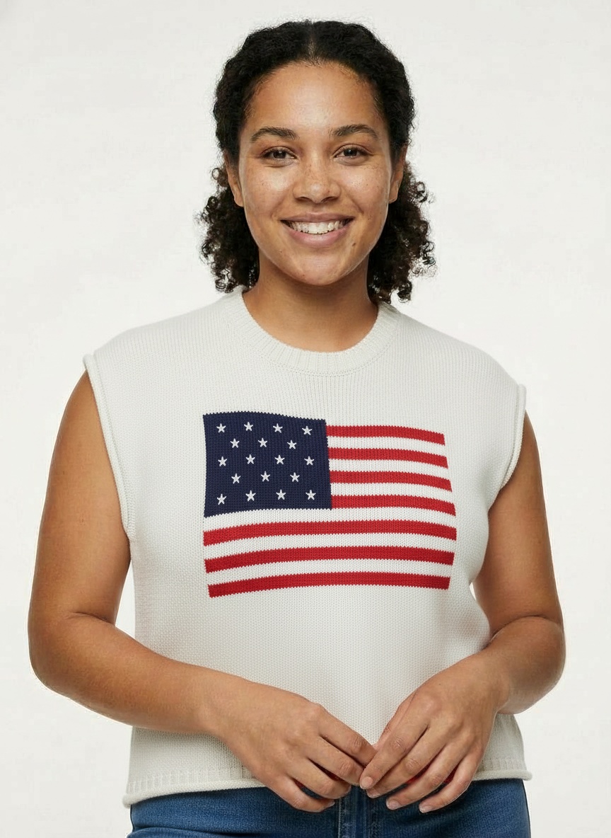 American Flag Sweater Vest for Women - Image 6