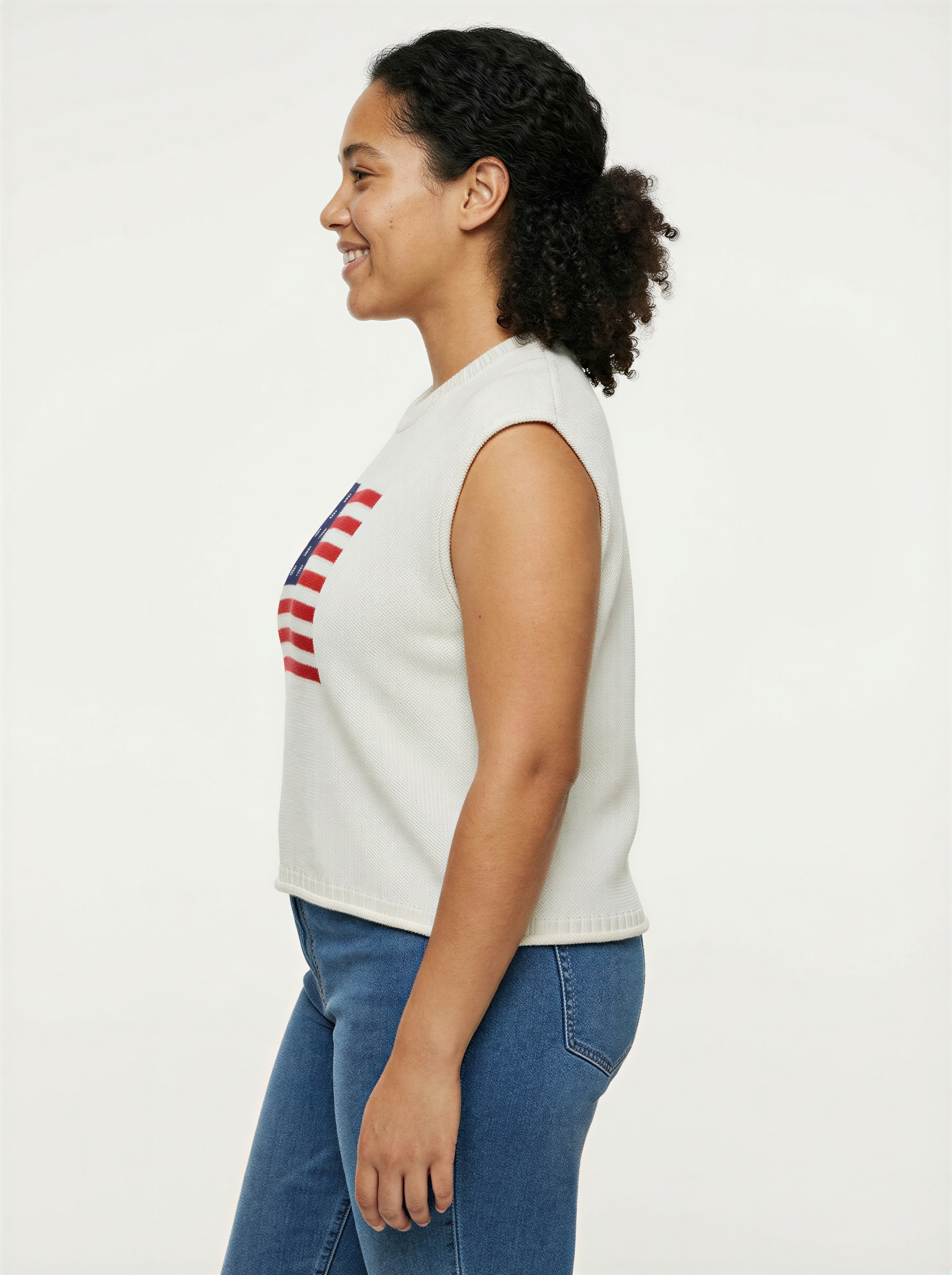 American Flag Sweater Vest for Women - Image 7