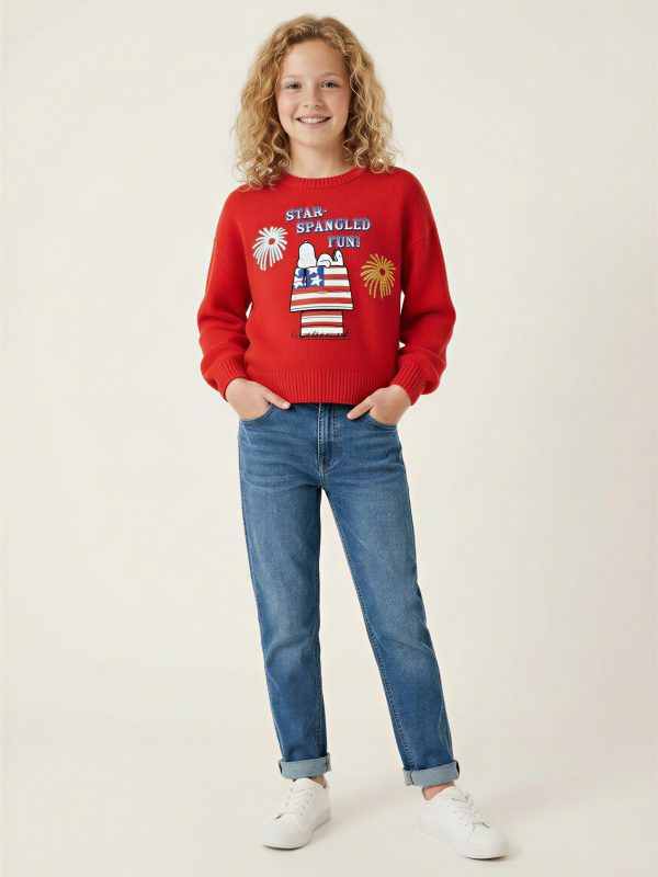 Peanuts Snoopy Star-Spangled Fun Sweater for Girls