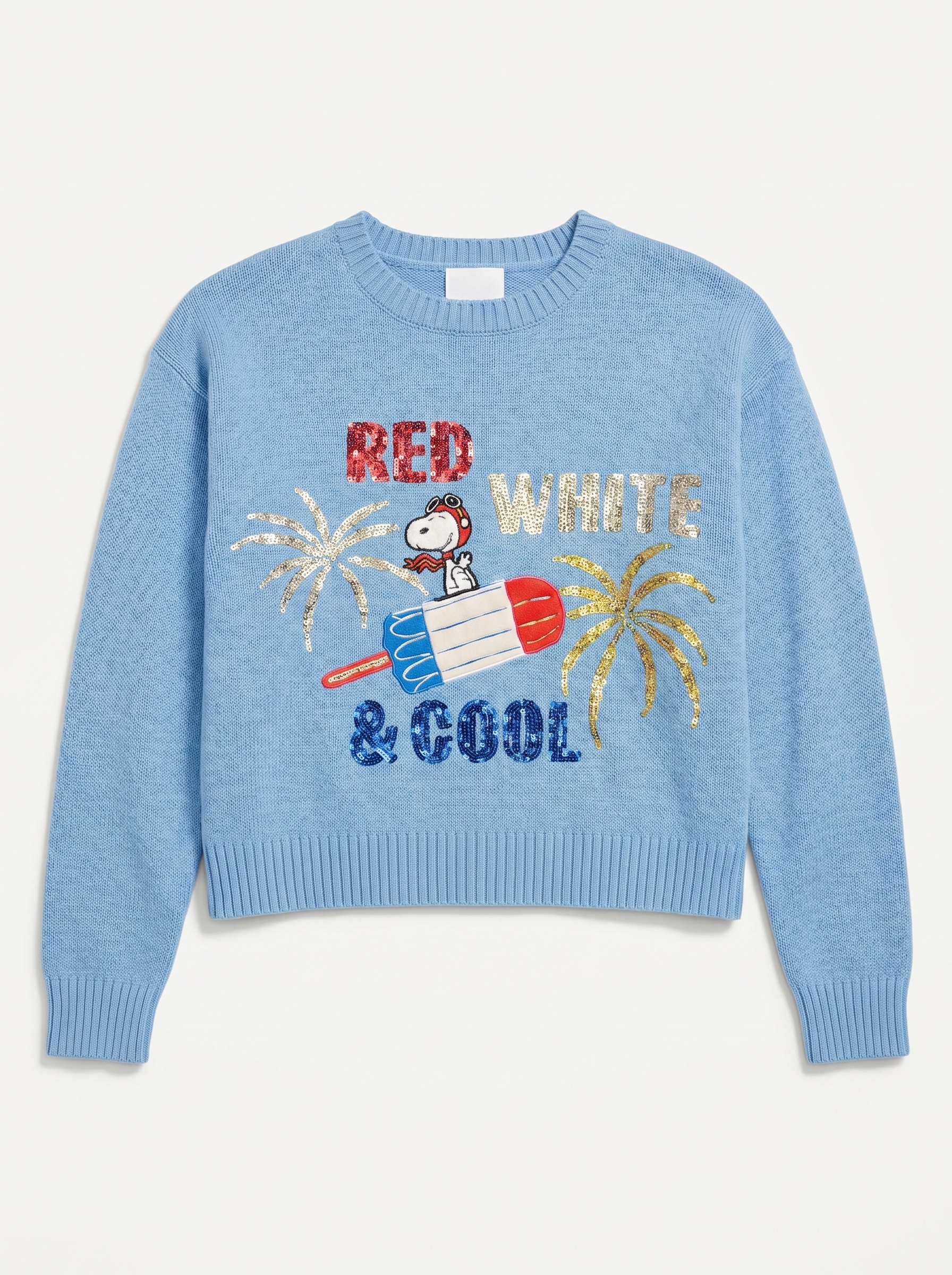 Peanuts Snoopy Red White & Cool Americana Sweater for Juniors - Image 2