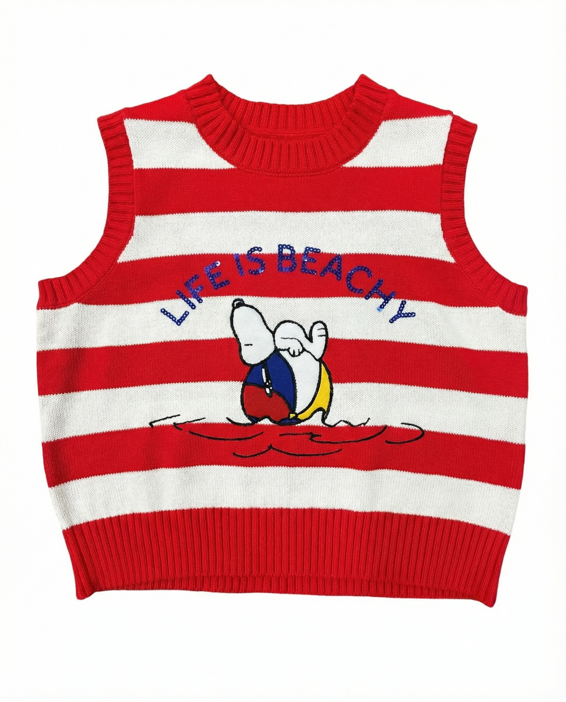 Peanuts Snoopy Life is Beachy Sleeveless Sweater Vest for Juniors - Image 2